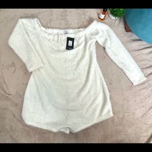 White Fuzzy Romper